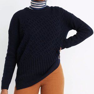 Madewell Patchwork Cableknit Tunic Sweater